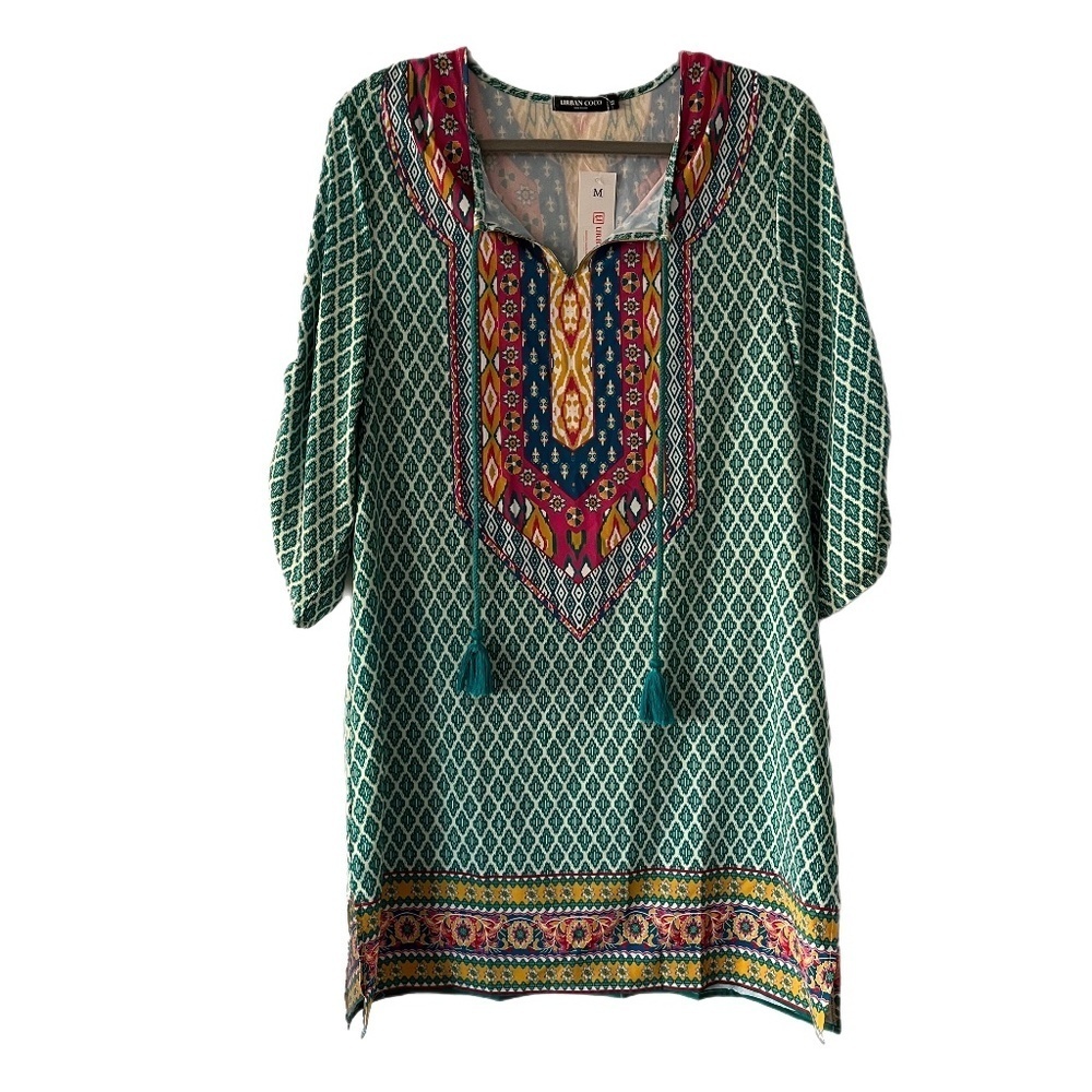 NWT Popover Coverup dress tassels boho beach vacation coastal lightweight